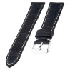 Kožni kaiš 24.138 Crni sa belim štepom 24mm