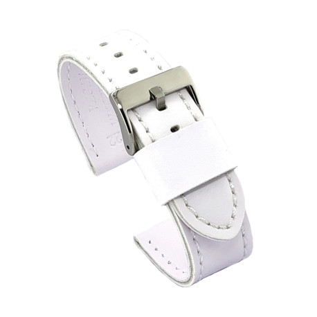 Kožni kaiš Diloy 24mm DIL415.22 Bela boja
