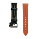 Kožni kaiš Diloy 20mm DIL395.56 Crni sa narandžastim štepom