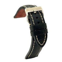 Kožni kaiš Diloy 22mm DIL395.58 Crni sa belim štepom