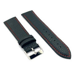 Kožni kaiš Diloy 22mm DIL205.1.6 Crni sa crvenim štepom