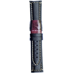 Kožni kaiš Diloy 20mm DIL393.1.22 Crni sa belim štepom