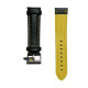 Kožni kaiš Diloy 20mm DIL394.1.10 Crni sa žutim štepom