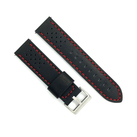 Kožni kaiš Diloy 22mm DIL380.1.6 Crni sa crvenim štepom