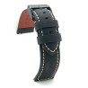 Kožni kaiš Diloy 22mm DIL397.1 Crni sa belim štepom