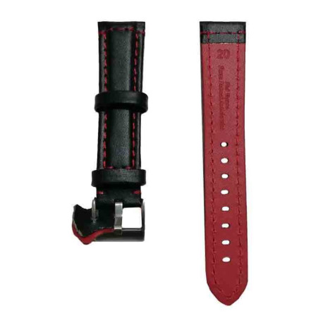 Kožni kaiš Diloy 24mm DIL393.1.6 Crni sa crvenim štepom