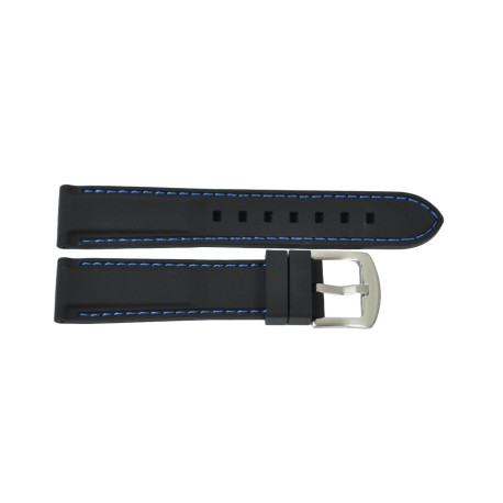 Silikonski kaiš 20mm Crna plavi štep SK20.33