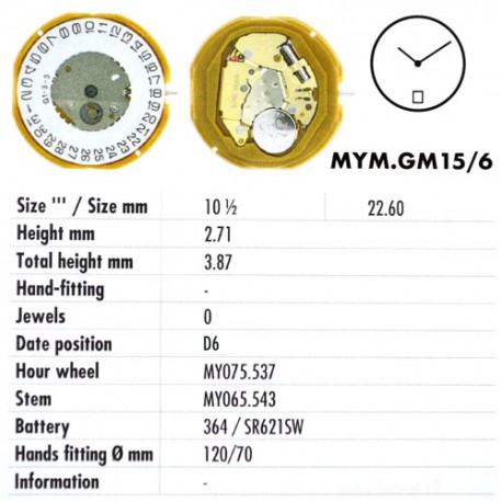 MIYOTA GM15 - D6